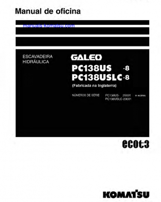 PC138US-8(GBR) S/N 20001-UP Shop (repair) manual (Portuguese)