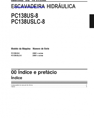 PC138US-8(GBR) S/N 20001-UP Shop (repair) manual (Portuguese)