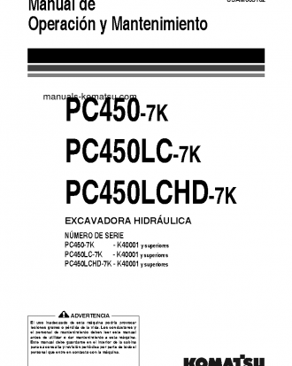 PC450LC-7(GBR)-K S/N K40001-UP Operation manual (Spanish)