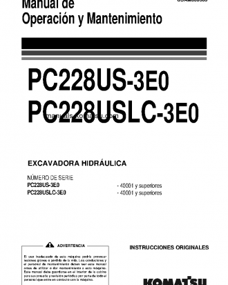 PC228USLC-3(GBR)-TIER 3 S/N 40001-UP Operation manual (Spanish)