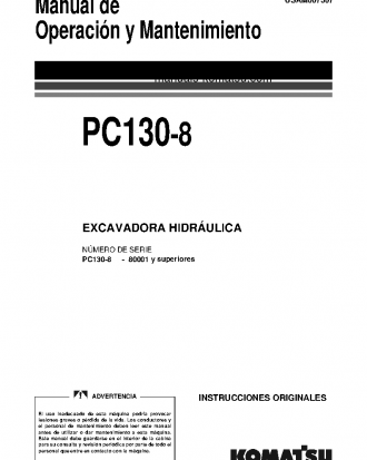 PC130-8(GBR) S/N 80001-UP Operation manual (Spanish)