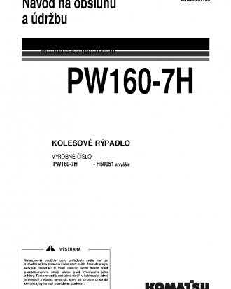 PW160-7(DEU) S/N H50051-UP Operation manual (Slovak)