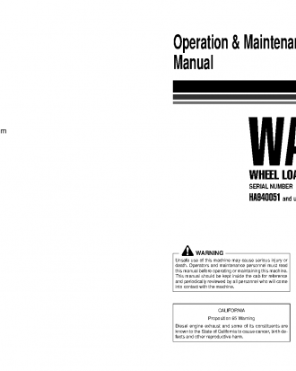 WA65-3(DEU) S/N HA940051-HA940170 Operation manual (English)
