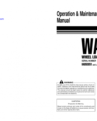 WA75-3(DEU) S/N HA950051-HA950317 Operation manual (English)