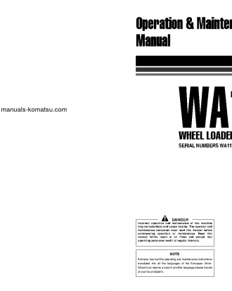 WA115-3(DEU) S/N H30051-UP Operation manual (English)