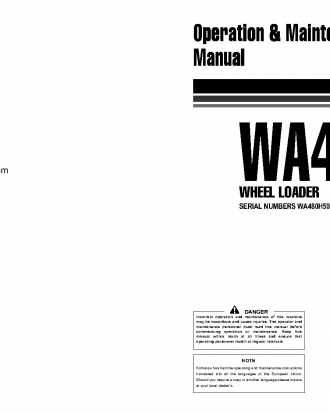 WA480-5(DEU)-H S/N H50051-UP Operation manual (English)