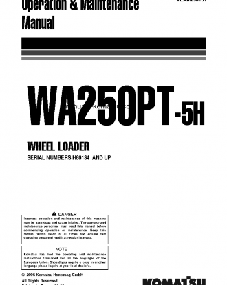 WA250PT-5(DEU)-H S/N H60134-UP Operation manual (English)