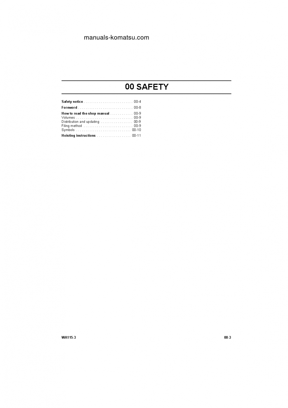 Protected: WA115-3(DEU) S/N H30051-UP Shop (repair) manual (English)
