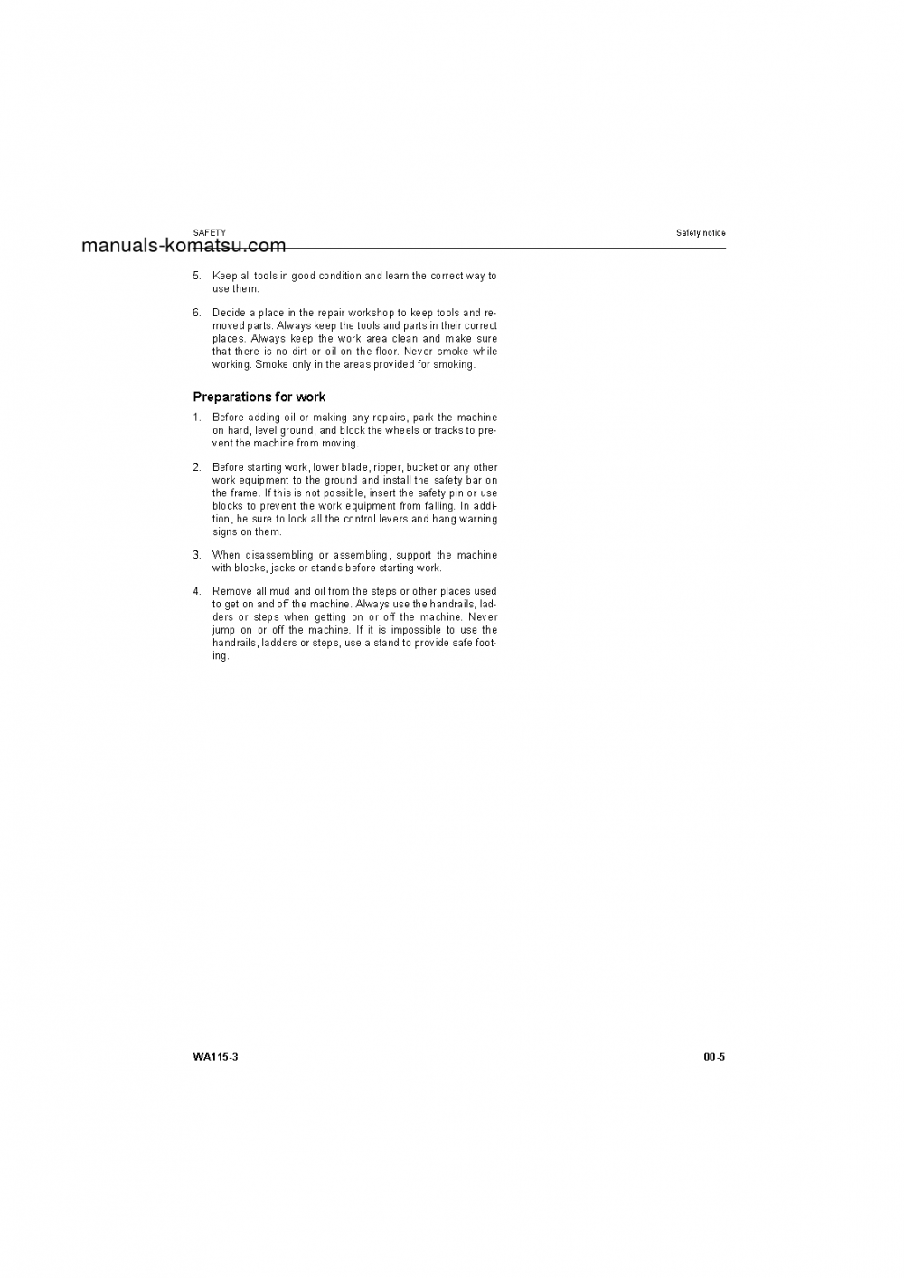 Protected: WA115-3(DEU) S/N H30051-UP Shop (repair) manual (English)