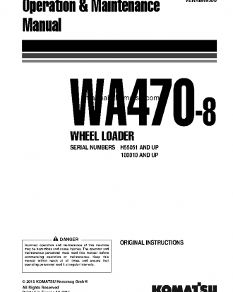 WA470-8(DEU) S/N 100010-UP Operation manual (English)