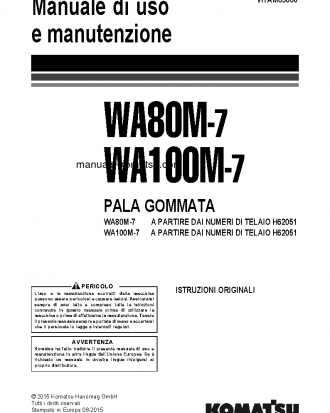 WA80M-7(DEU) S/N H62051-UP Operation manual (Italian)