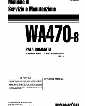 WA470-8(DEU) S/N 100010-UP Operation manual (Italian)