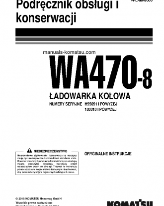 WA470-8(DEU) S/N H55051-UP Operation manual (Polish)