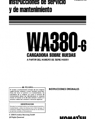 WA380-6(DEU) S/N H60051-UP Operation manual (Spanish)