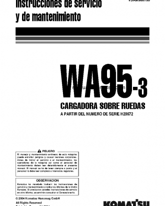 WA95-3(DEU)-H S/N H20672-UP Operation manual (Spanish)