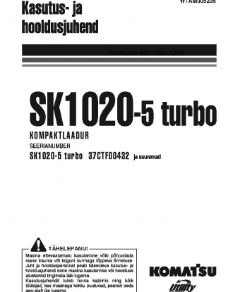 SK1020-5(ITA)-TURBO S/N 37CTF00432-37CTF00654 Operation manual (Estonian)