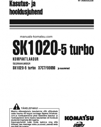 SK1020-5(ITA)-TURBO S/N 37CTF00655-UP Operation manual (Estonian)