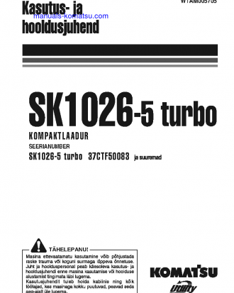SK1026-5(ITA) S/N 37CTF50083-UP Operation manual (Estonian)