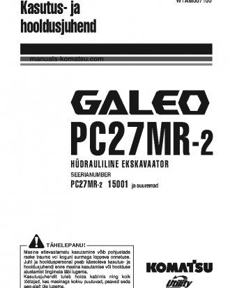 PC27MR-2(ITA)-WA Canopy Spec. S/N 15001-UP Operation manual (Estonian)