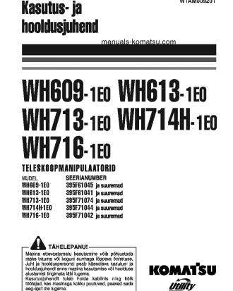 WH609-1(ITA)-TIER 3 S/N 395F61045-UP Operation manual (Estonian)