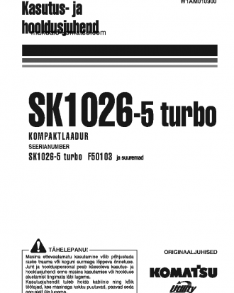 SK1026-5(ITA)-TURBO S/N F50103-UP Operation manual (Estonian)
