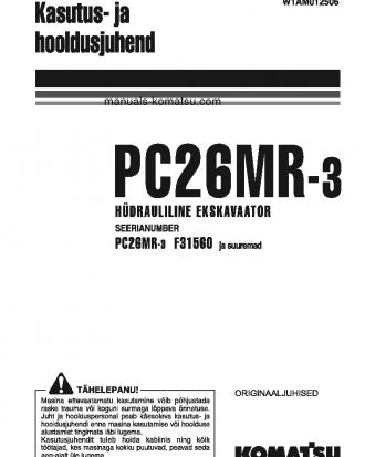PC26MR-3(ITA) S/N F31560-UP Operation manual (Estonian)