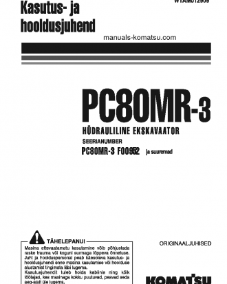 PC80MR-3(ITA) S/N F00952-UP Operation manual (Estonian)
