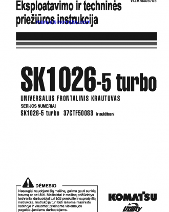 SK1026-5(ITA) S/N 37CTF50083-UP Operation manual (Lithuanian)