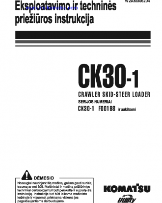 CK30-1(ITA) S/N F00198-UP Operation manual (Lithuanian)