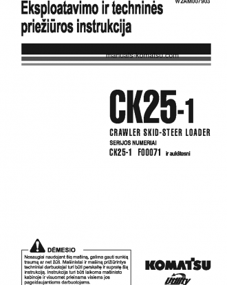 CK25-1(ITA) S/N F00071-UP Operation manual (Lithuanian)