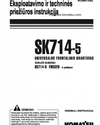 SK714-5(ITA)-/ S/N F05326-UP Operation manual (Lithuanian)