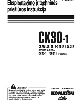 CK30-1(ITA) S/N F00211-UP Operation manual (Lithuanian)