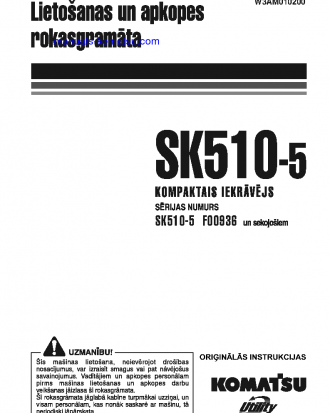 SK510-5(ITA) S/N F00936-UP Operation manual (Latvian)