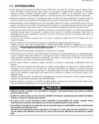 SK1020-5(ITA) S/N 37CF80018-UP Operation manual (Romanian)