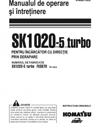 SK1020-5(ITA)-TURBO S/N F00678-UP Operation manual (Romanian)