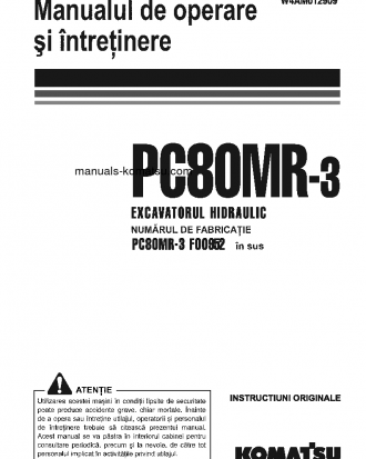 PC80MR-3(ITA) S/N F00952-UP Operation manual (Romanian)