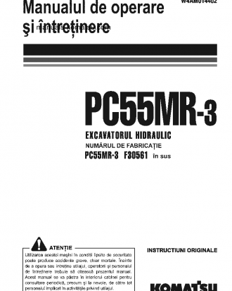 PC55MR-3(ITA) S/N F30561-UP Operation manual (Romanian)