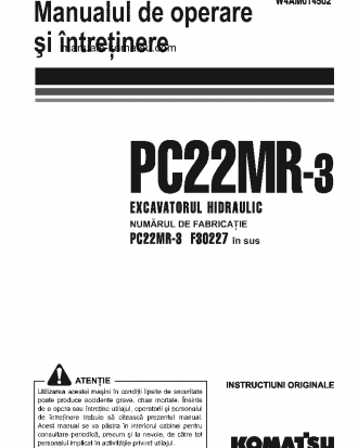 PC22MR-3(ITA) S/N F30227-UP Operation manual (Romanian)