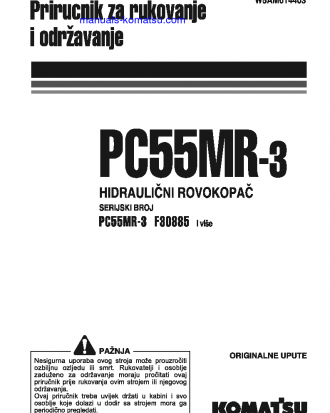 PC55MR-3(ITA) S/N F30885-UP Operation manual (Croatian)