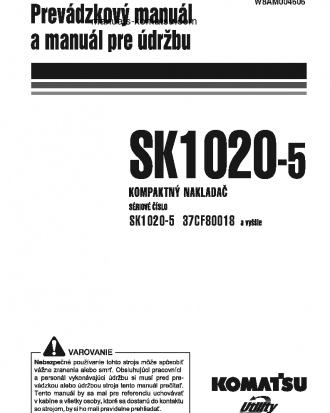 SK1020-5(ITA) S/N 37CF80018-UP Operation manual (Slovak)