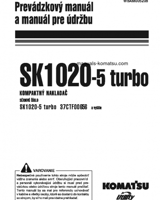 SK1020-5(ITA)-TURBO S/N 37CTF00655-UP Operation manual (Slovak)