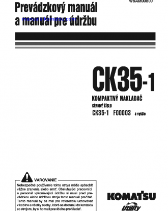 CK35-1(ITA) S/N F00003-F00054 Operation manual (Slovak)
