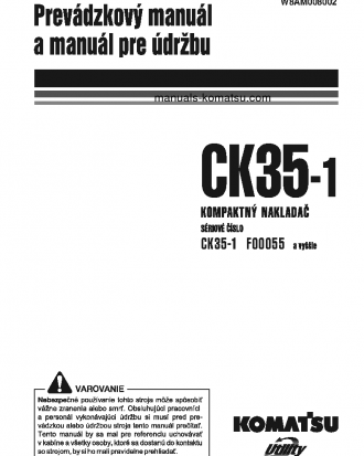 CK35-1(ITA) S/N F00055-F00072 Operation manual (Slovak)