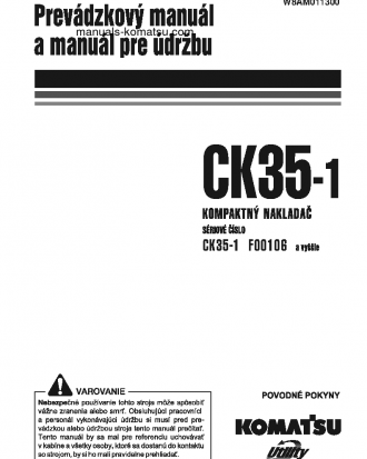 CK35-1(ITA) S/N F00106-UP Operation manual (Slovak)