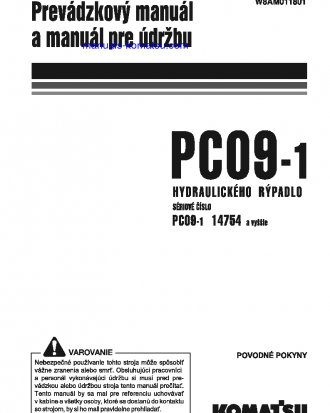 PC09-1(ITA) S/N 14754-UP Operation manual (Slovak)