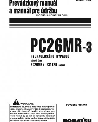 PC26MR-3(ITA) S/N F31129-UP Operation manual (Slovak)