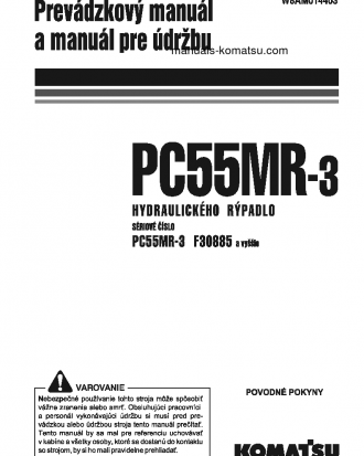 PC55MR-3(ITA) S/N F30885-UP Operation manual (Slovak)