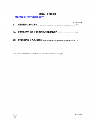 WA1200-3(JPN)-A S/N 50001-UP Shop (repair) manual (Spanish)