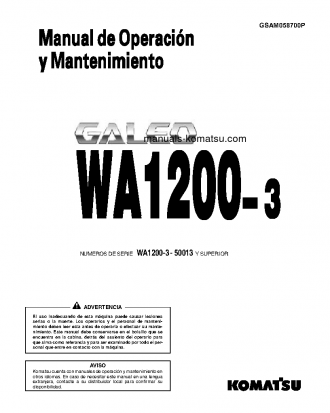 WA1200-3(JPN)-A S/N 50013-UP Operation manual (Spanish)