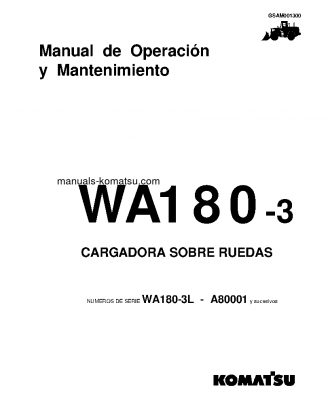 WA180-3(USA)-L S/N A80001-UP Operation manual (Spanish)